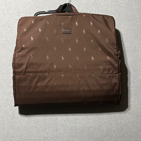 Vintage Y2K Polo Ralph Lauren Garment Bag Carrier Brown Pony Logo preppy - Picture 11 of 11